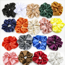 Korean Solid Color Hair Ropes Jumbo Scrunchies Wholesale Hair Elastic Ties Silk Satin Hair Ties